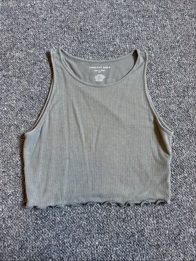 American Eagle Outfitters olive ribbed crop tank top